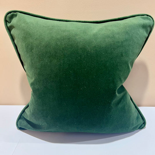 Forest Green Velvet Custom Pillow