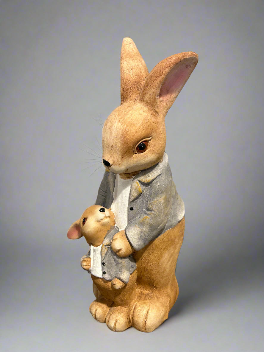 Daddy & Son Rabbit Statue