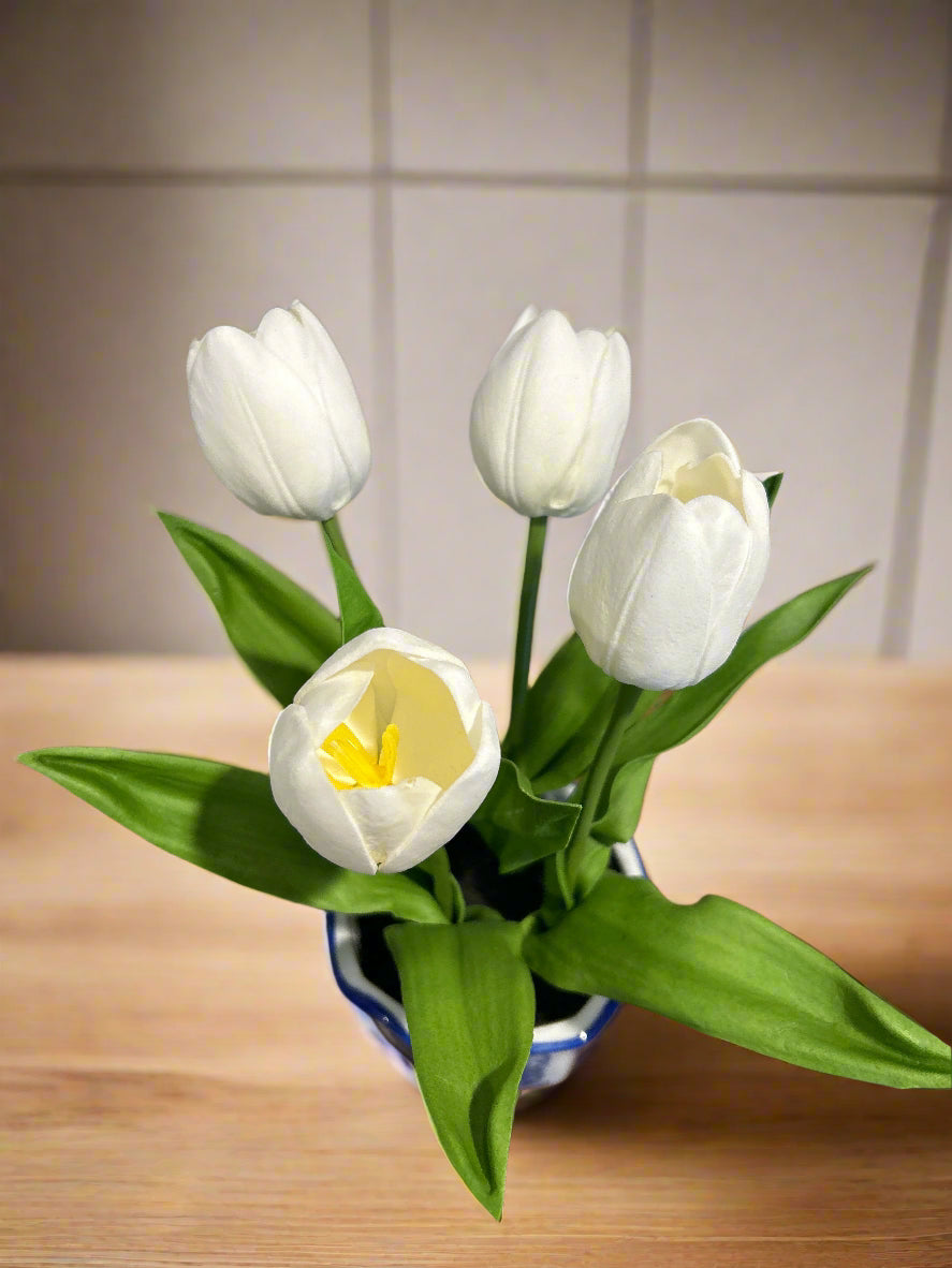 White Tulips in Ginger Jar