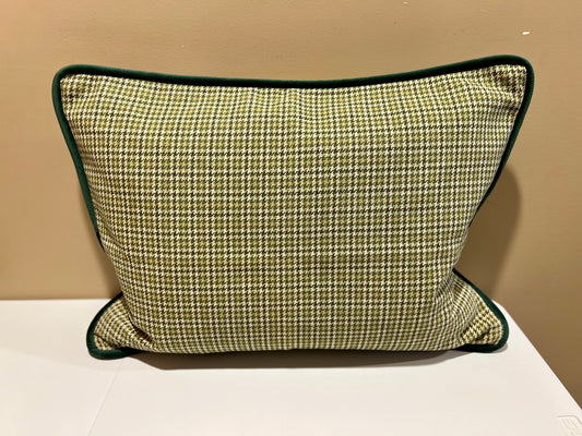 Forest Green Houndstooth Custom Lumbar Pillow