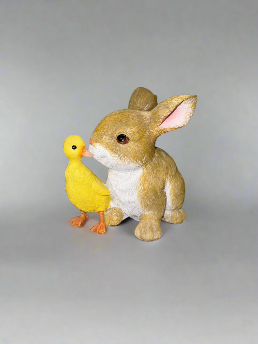 Duckling & Bunny Figurine